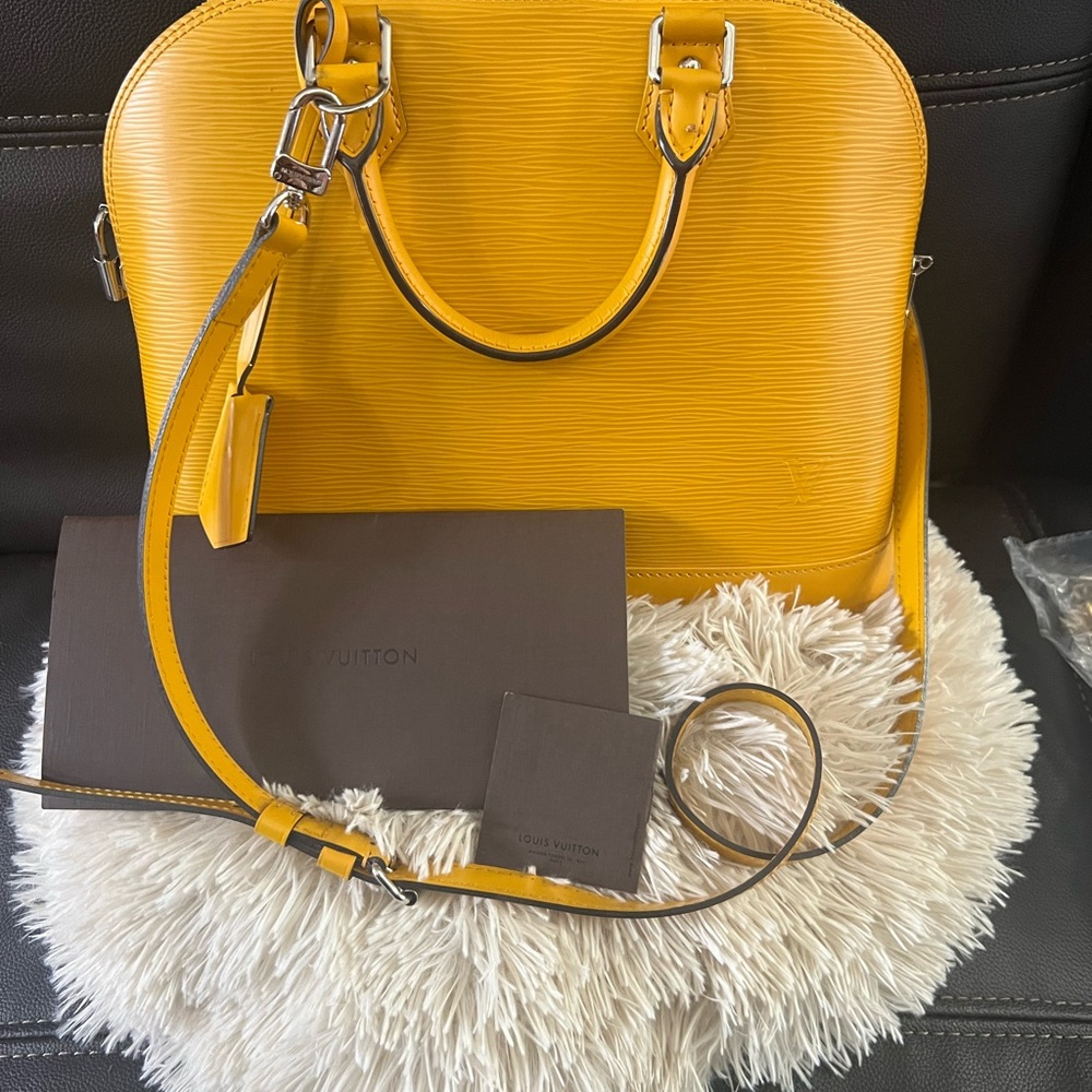 Louis Vuitton Alma Epi Yellow Women's Bag